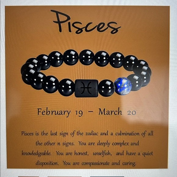 PISCES Beaded Bracelet 8mm Beads - Picture 5 of 5